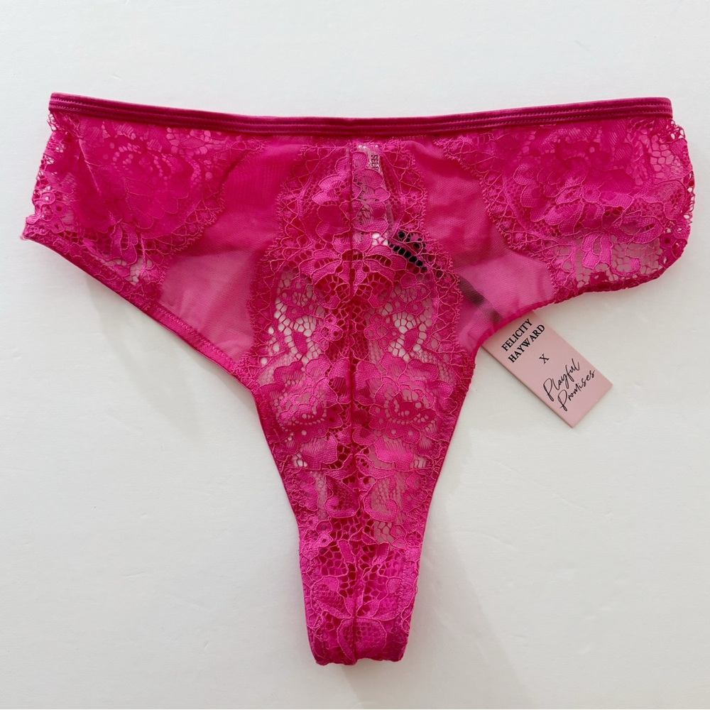 Felicity Hayward x Playful Promises Lace Pink Thong